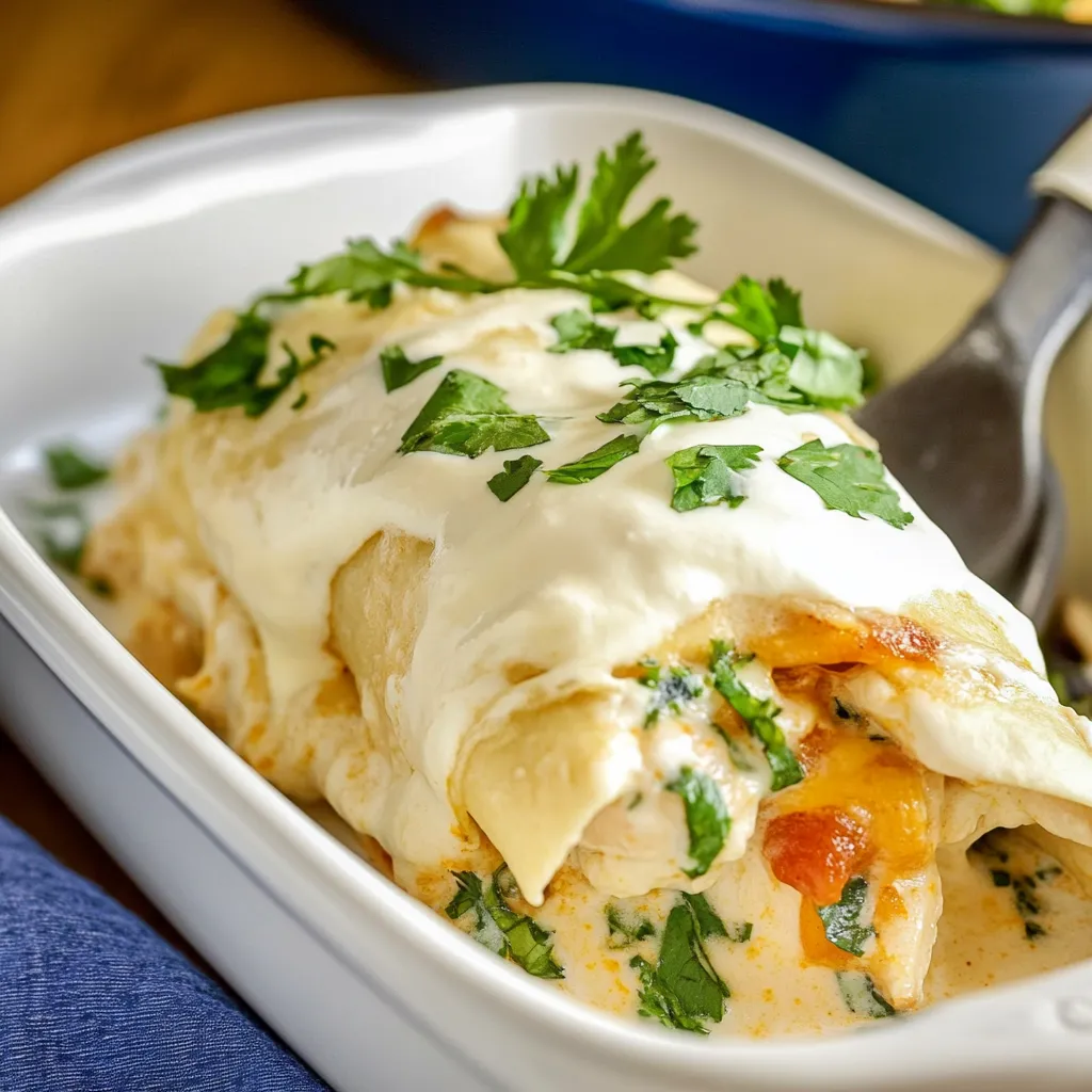 Dreamy Sour Cream Chicken Enchiladas