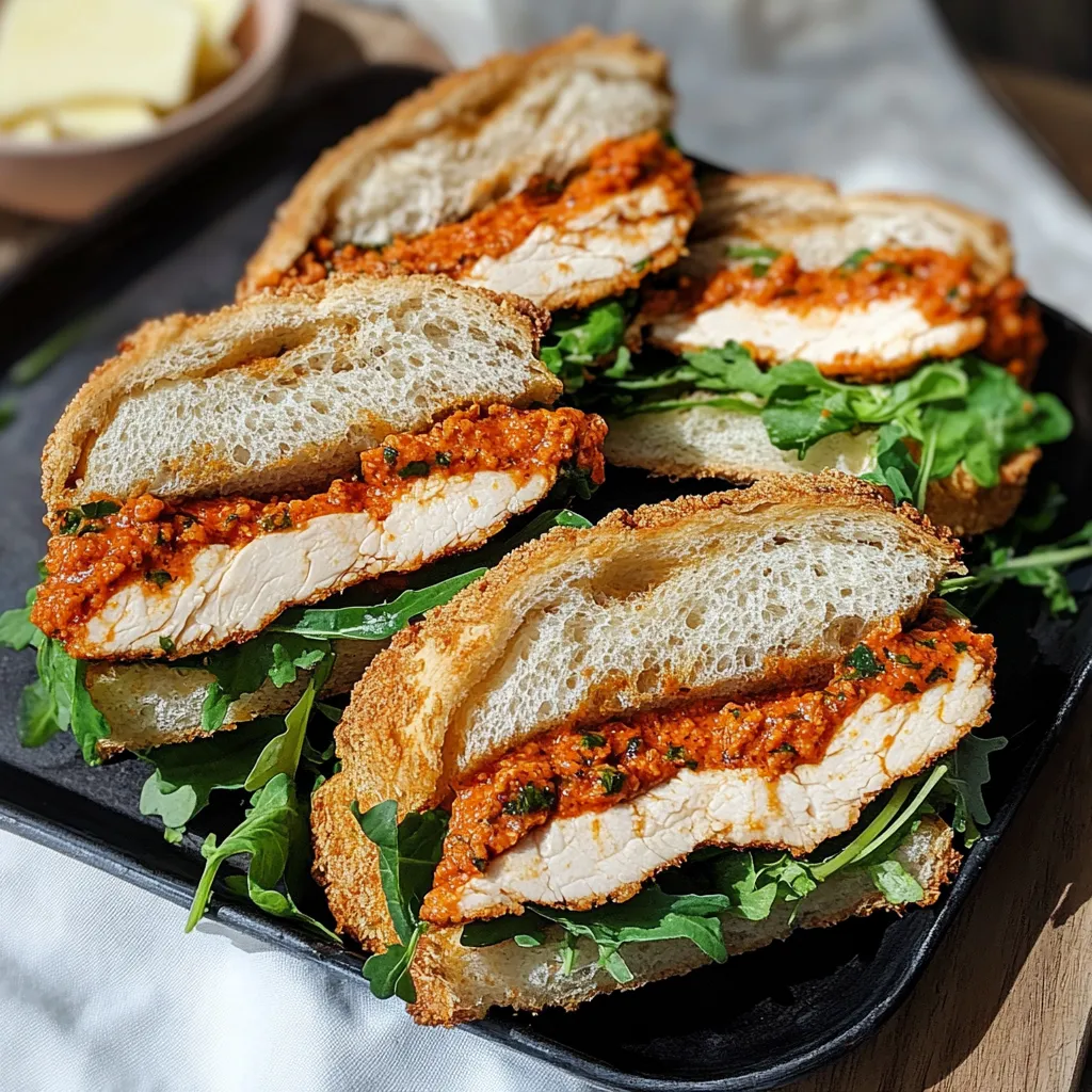 Mouthwatering Crispy Chicken Romesco Sandwich
