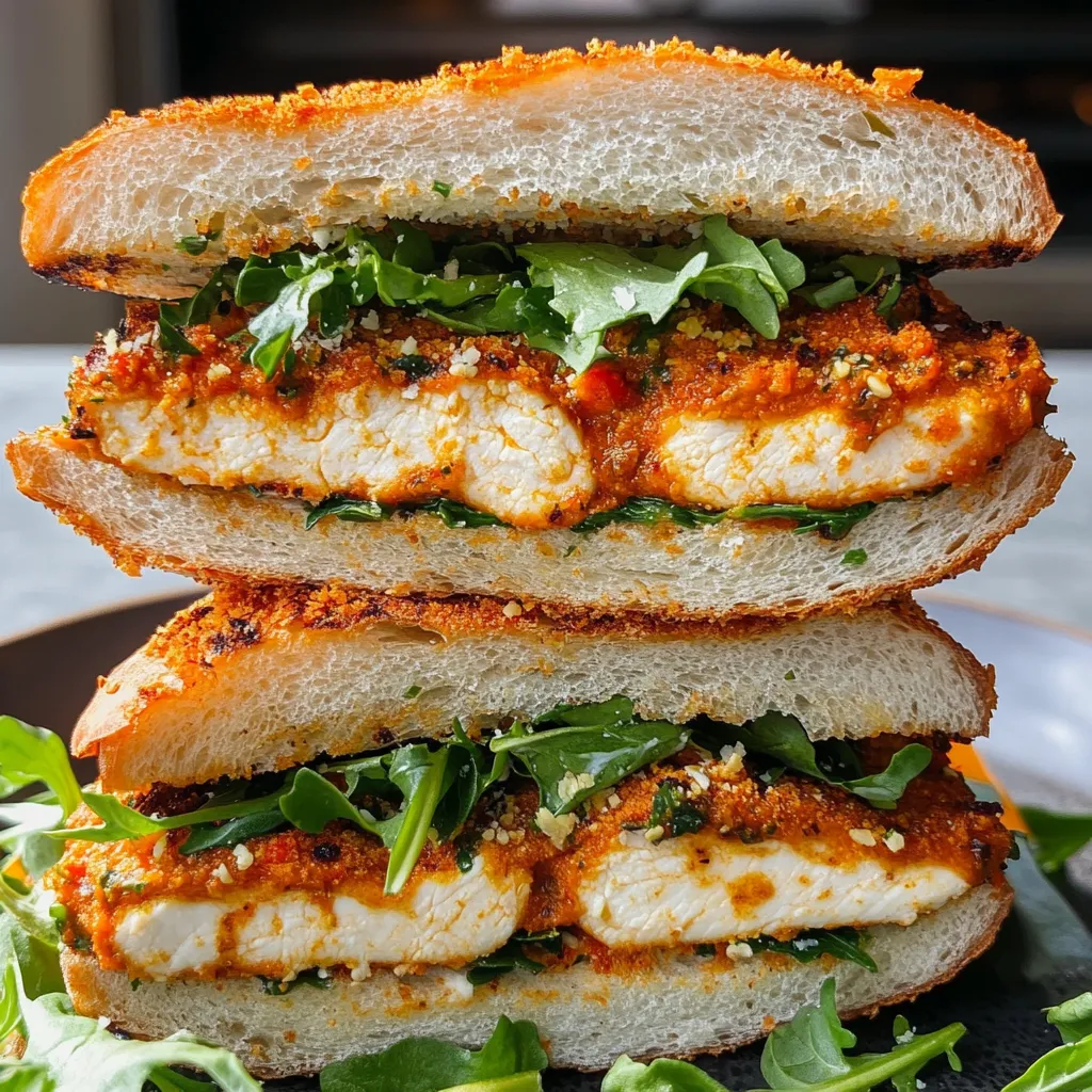 Tasty Crispy Chicken Romesco Sandwich Creation